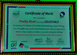 3rd Place - NASA Space Apps